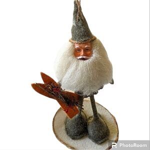 Pottery Barn Pine Cone Santa Ornament